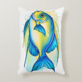 Watercolor Series: Angelfish アクセントクッション (正面(垂直))