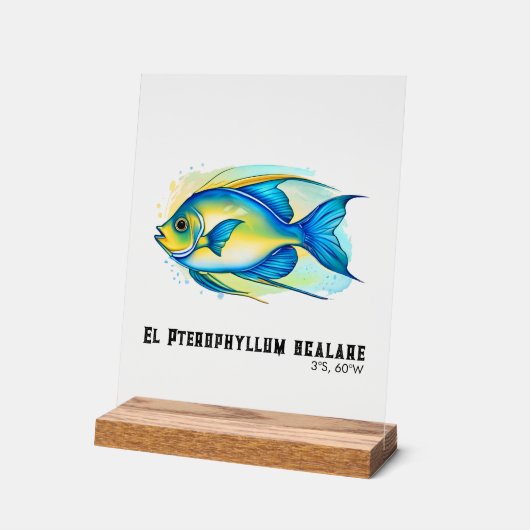 Watercolor Series: Angelfish アクリルサイン (傾斜)