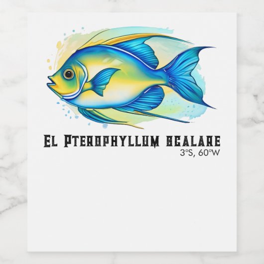 Watercolor Series: Angelfish ワインラベル (シングルラベル)