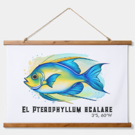 Watercolor Series: Angelfish 吊り下げ型タペストリー