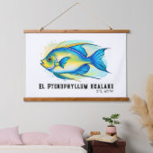 Watercolor Series: Angelfish 吊り下げ型タペストリー (寝室)