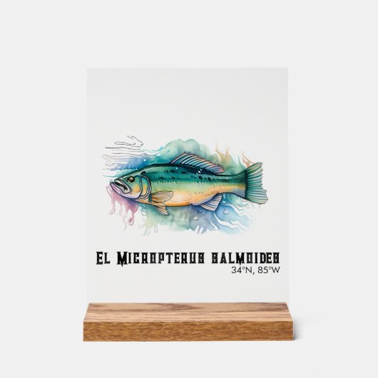 Watercolor Series: Bass アクリルサイン (正面)