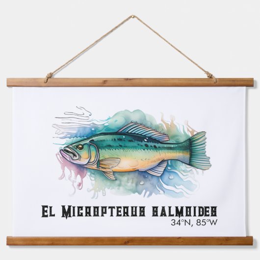 Watercolor Series: Bass 吊り下げ型タペストリー (正面)