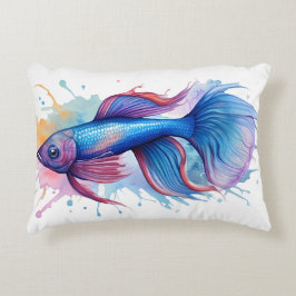 Watercolor Series: Betta Fish アクセントクッション