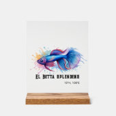 Watercolor Series: Betta Fish アクリルサイン (正面)
