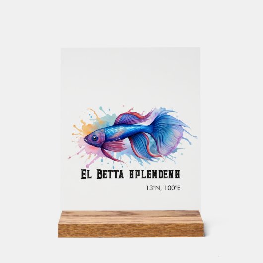 Watercolor Series: Betta Fish アクリルサイン (正面)