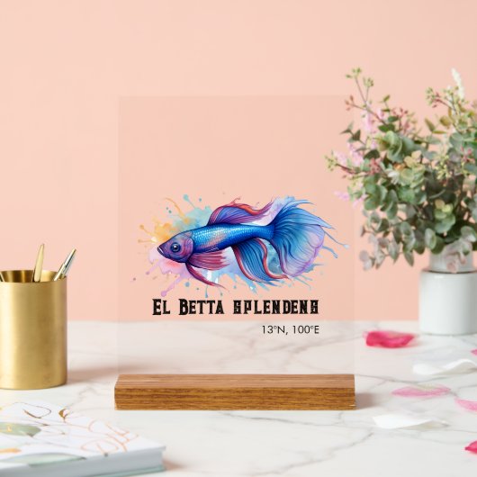 Watercolor Series: Betta Fish アクリルサイン (ウェディング)