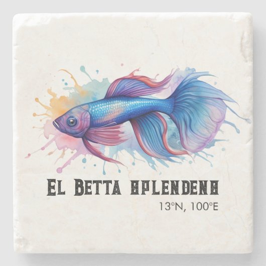 Watercolor Series: Betta Fish ストーンコースター (正面)