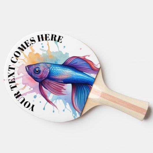 Watercolor Series: Betta Fish 卓球ラケット (横)