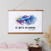 Watercolor Series: Betta Fish 吊り下げ型タペストリー (寝室)