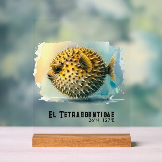 Watercolor Series: Blowfish アクリルサイン (ニュートラル)