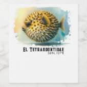 Watercolor Series: Blowfish ワインラベル (シングルラベル)