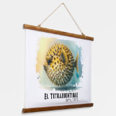 Watercolor Series: Blowfish 吊り下げ型タペストリー (傾斜あり)