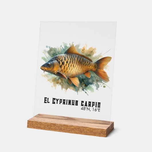 Watercolor Series: Carp アクリルサイン (傾斜)