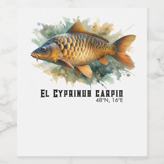 Watercolor Series: Carp ワインラベル (シングルラベル)