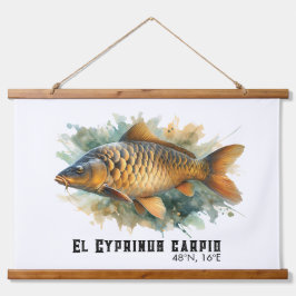 Watercolor Series: Carp 吊り下げ型タペストリー