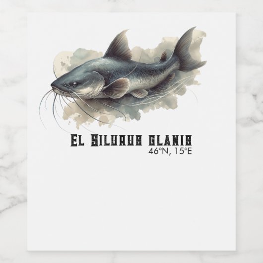 Watercolor Series: Catfish ワインラベル (シングルラベル)