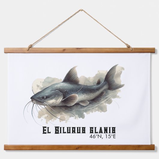 Watercolor Series: Catfish 吊り下げ型タペストリー (正面)