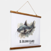Watercolor Series: Catfish 吊り下げ型タペストリー (傾斜あり)