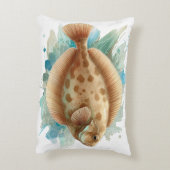 Watercolor Series: Flounder/Flatfish アクセントクッション (裏面(縦))