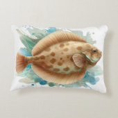 Watercolor Series: Flounder/Flatfish アクセントクッション (裏面)