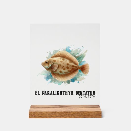 Watercolor Series: Flounder/Flatfish アクリルサイン (正面)