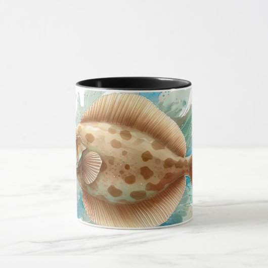 Watercolor Series: Flounder/Flatfish マグカップ (中央)