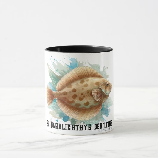Watercolor Series: Flounder/Flatfish マグカップ (中央)