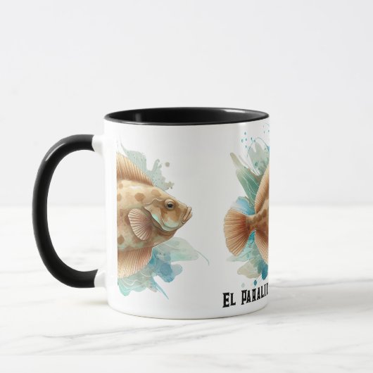 Watercolor Series: Flounder/Flatfish マグカップ (左)