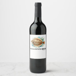 Watercolor Series: Flounder/Flatfish ワインラベル