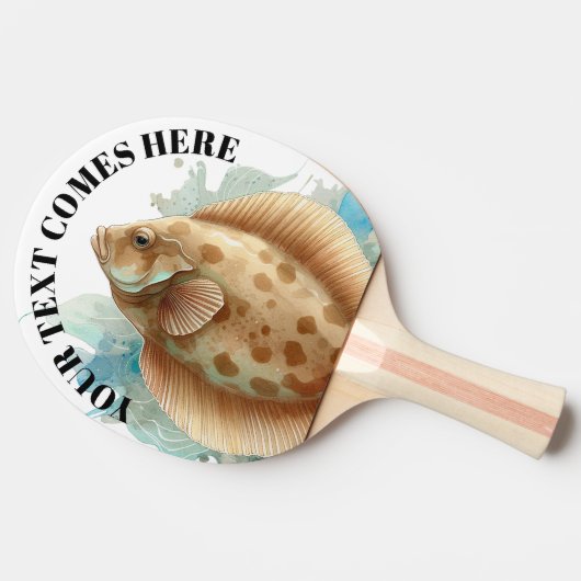 Watercolor Series: Flounder/Flatfish 卓球ラケット (横)