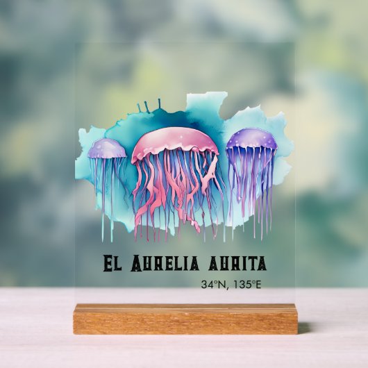 Watercolor Series: Jellyfish アクリルサイン (ニュートラル)