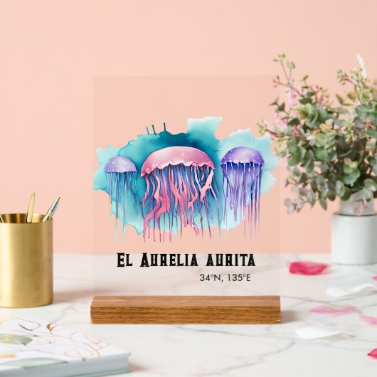 Watercolor Series: Jellyfish アクリルサイン (ウェディング)