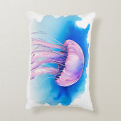 Watercolor Series: Jellyfish 2 アクセントクッション (裏面(縦))