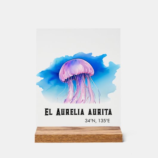 Watercolor Series: Jellyfish 2 アクリルサイン (正面)