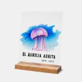 Watercolor Series: Jellyfish 2 アクリルサイン (傾斜)