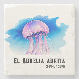 Watercolor Series: Jellyfish 2 ストーンコースター