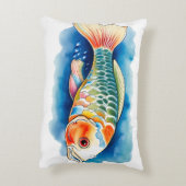 Watercolor Series: Koi Fish アクセントクッション (裏面(縦))