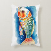 Watercolor Series: Koi Fish アクセントクッション (正面(垂直))