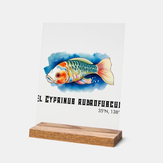 Watercolor Series: Koi Fish アクリルサイン (傾斜)