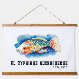 Watercolor Series: Koi Fish 吊り下げ型タペストリー