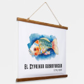 Watercolor Series: Koi Fish 吊り下げ型タペストリー (傾斜あり)