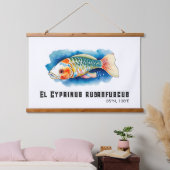 Watercolor Series: Koi Fish 吊り下げ型タペストリー (寝室)