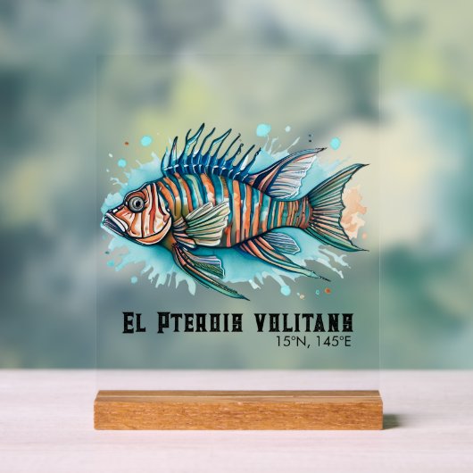 Watercolor Series: Lionfish アクリルサイン (ニュートラル)