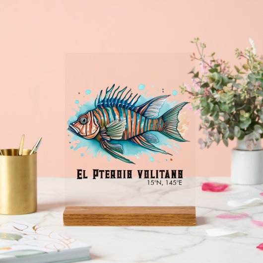 Watercolor Series: Lionfish アクリルサイン (ウェディング)