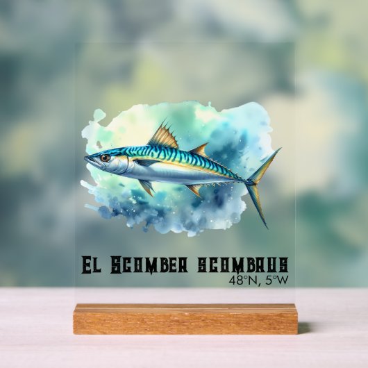 Watercolor Series: Mackerel アクリルサイン (ニュートラル)