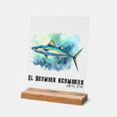 Watercolor Series: Mackerel アクリルサイン (傾斜)