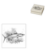 Watercolor Series: Mackerel ラバースタンプ (押印)