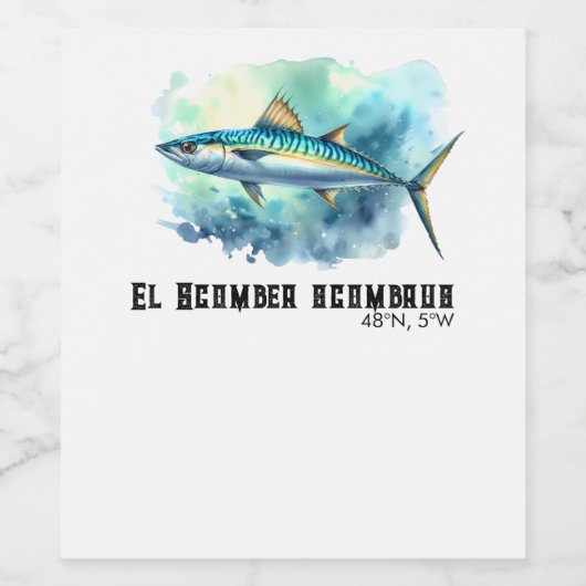 Watercolor Series: Mackerel ワインラベル (シングルラベル)