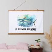 Watercolor Series: Mackerel 吊り下げ型タペストリー (寝室)